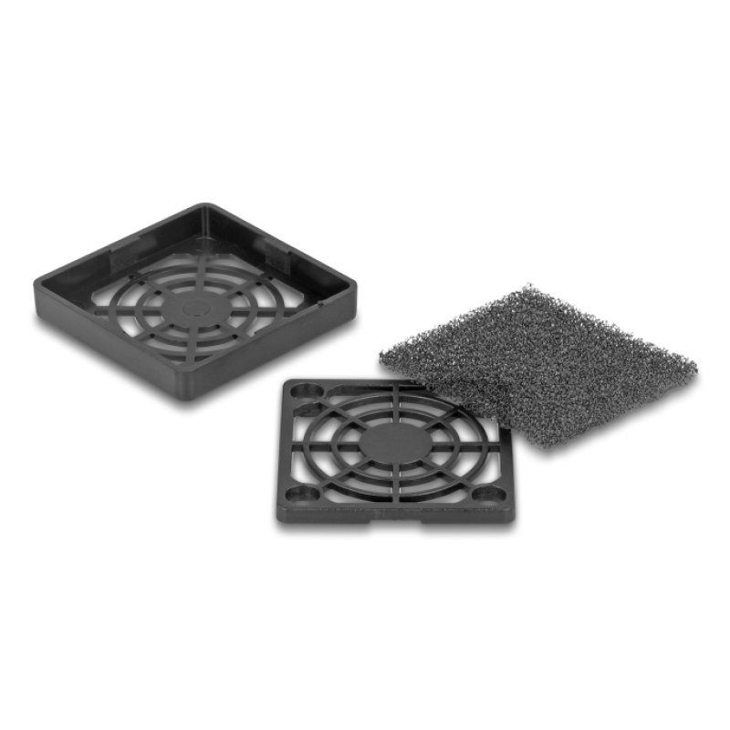 Lüftergitter mit Staubfilter 40 x 40 mm schwarz