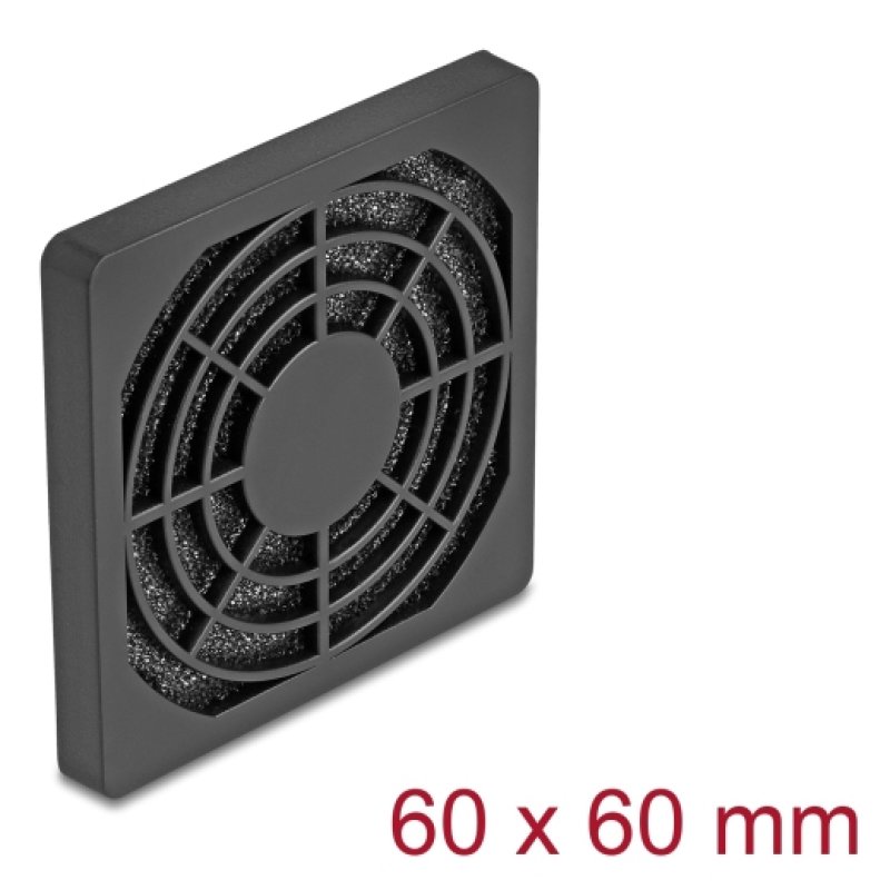 Lüftergitter mit Staubfilter 60 x 60 mm schwarz