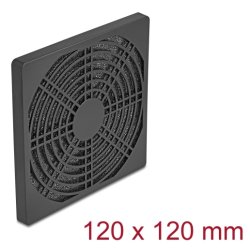 Lüftergitter mit Staubfilter 120 x 120 mm schwarz