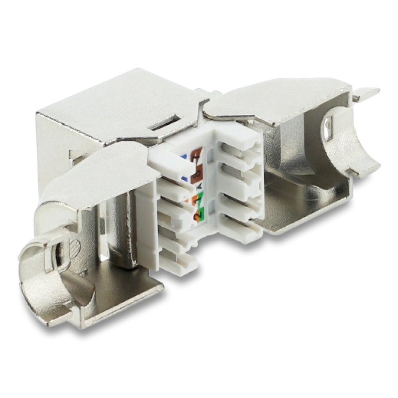 DeLOCK Keystone Module RJ45 jack to LSA Cat.6A toolfree 90° angled shielded for cable diameter from 6.0 - 8.5 mm