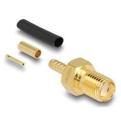 SMA Buchse zum Crimpen RG-174 / RG-316 mit passendem Schrumpfschlauch