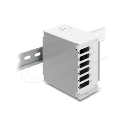 LWL Patchfeld 6 Port für SC Duplex oder LC Quad grau Metall zur Hutschienen Montage