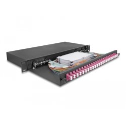 19? LWL Spleißbox 24 x LC Duplex OM4 1HE komplett bestückt