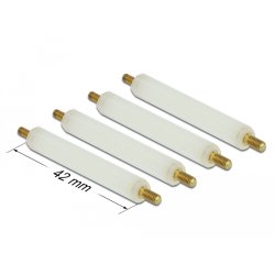 DeLOCK Standoff M2.5 x M3, hexagon, outside / outside, 42 mm natural 4 pcs