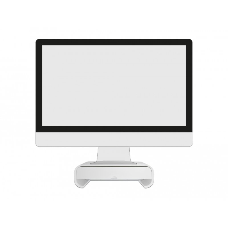 Monitorständer mit Schublade weiß