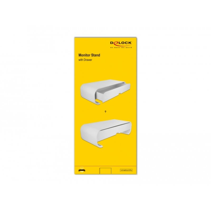 DeLOCK Monitor Stand with Drawer white