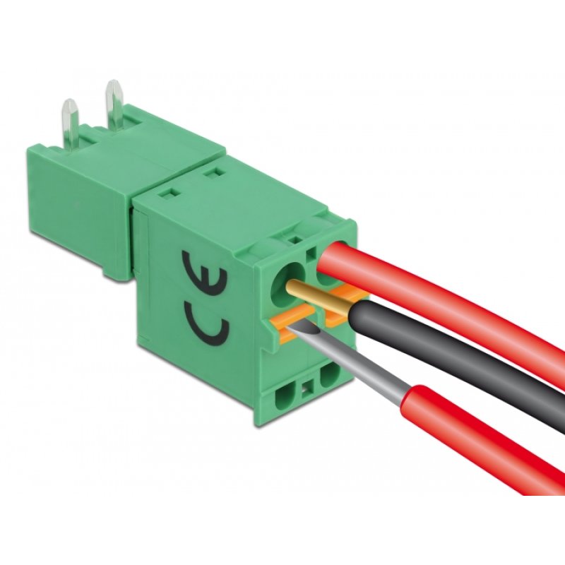 DeLOCK Terminal block set for PCB 2 pin 5.08 mm pitch horizontal