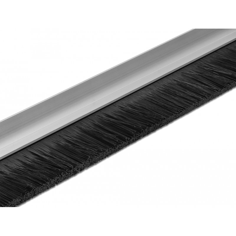 DeLOCK Barrette à brosse 40 mm avec un profilé aluminium angulé - longueur 1 m