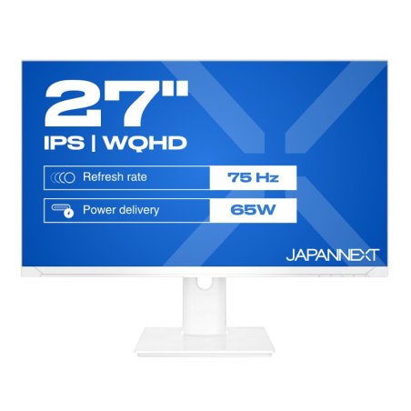 JAPANNEXT JN-IPS270WQHD75F-C65W-HSP-W écran plat de PC 68,6 cm (27") 2560 x 1440 pixels Quad HD LED Blanc