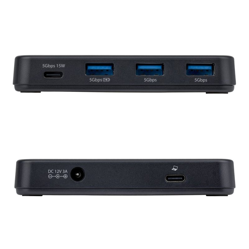 StarTech.com 4-Port USB-C and USB-A Hub, 5Gbps, Self-Powered, 2-in-1 USB-C and USB-A Host Cable, 1x USB-C and 3x USB-A