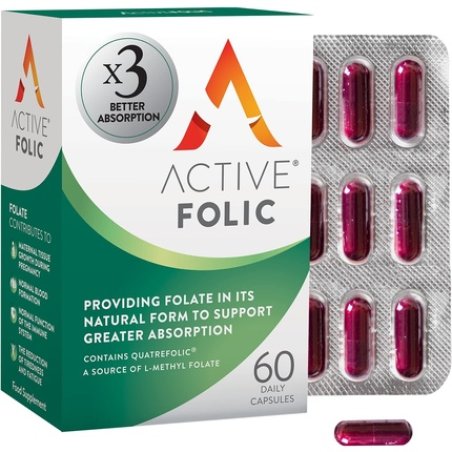 Active Follic Folate Folic Acid Supplement 60 Capsules
