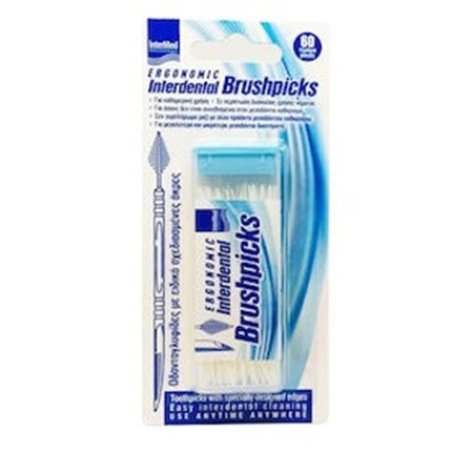 Intermed Intermed Ergonomic Dental Toothpicks - White Color, 60 Pieces