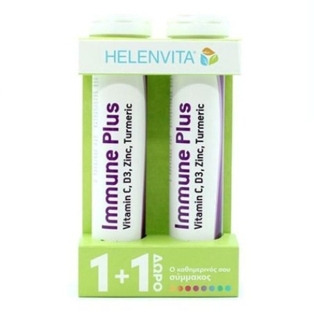 Helenvita Immune Plus Vitamin C, D3, Zinc, Turmeric Dietary Supplement - 20 20 Tablets With 1 Free