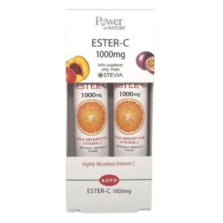 Power Power Health Promo Ester-C 1000mg - Dietary Supplement Vitamin C, 2x20 Effervescent Tablets 1 1