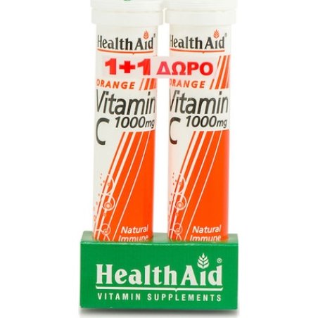 Health Aid Vitamin C 1000mg Effervescent Tablets Orange Flavor 20 Tablets