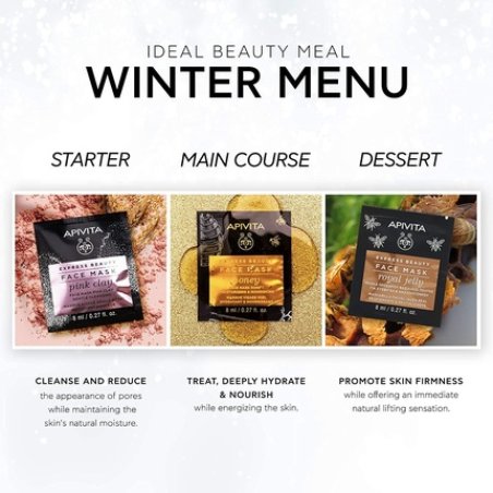 Apivita Express Beauty Face Mask With Pink Clay Gentle Cleanser 12 Packets 027 Fl Oz