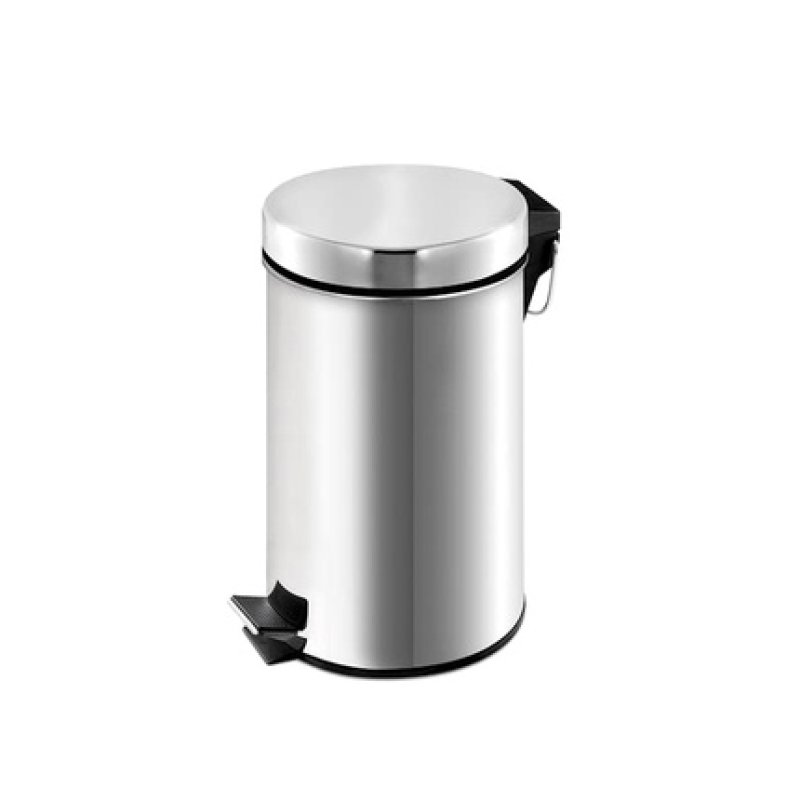 Home Cleaning Stainless Steel Trash Can With Pedal 12 Liters Gray