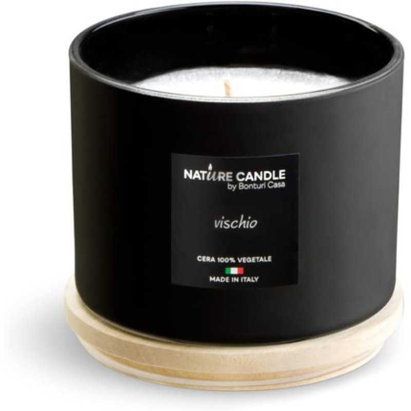 Bonturi Casa Candle Wax Glass Wood Blacknatural 12 Cm