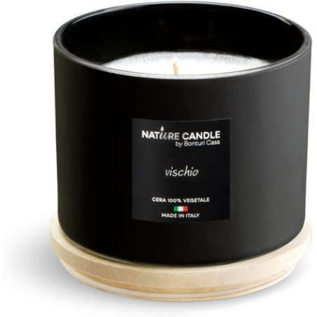 Bonturi Casa Candle Wax Glass Wood Blacknatural 12 Cm