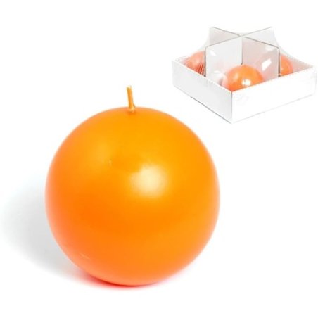 H&H Candela Basic Sfera Paraffin Orange 9cm
