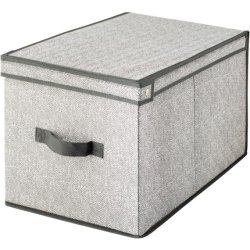 H&H Grey Tweed Wardrobe Box 31x48x30 Cm