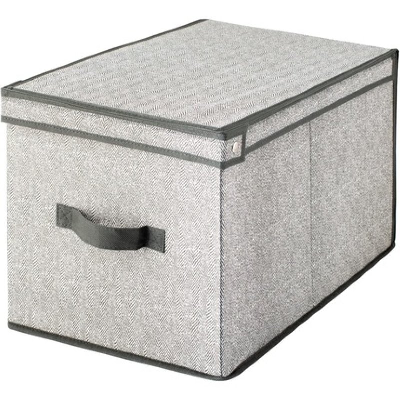 H&H Grey Tweed Wardrobe Box 31x48x30 Cm