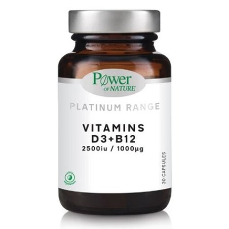 Power Power Of Nature Platinum Range Vitamins D3 2500 Iu & B12 1000 Mcg, 30 Capsules