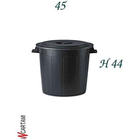 Garbage Bin Without Lid Black 50L