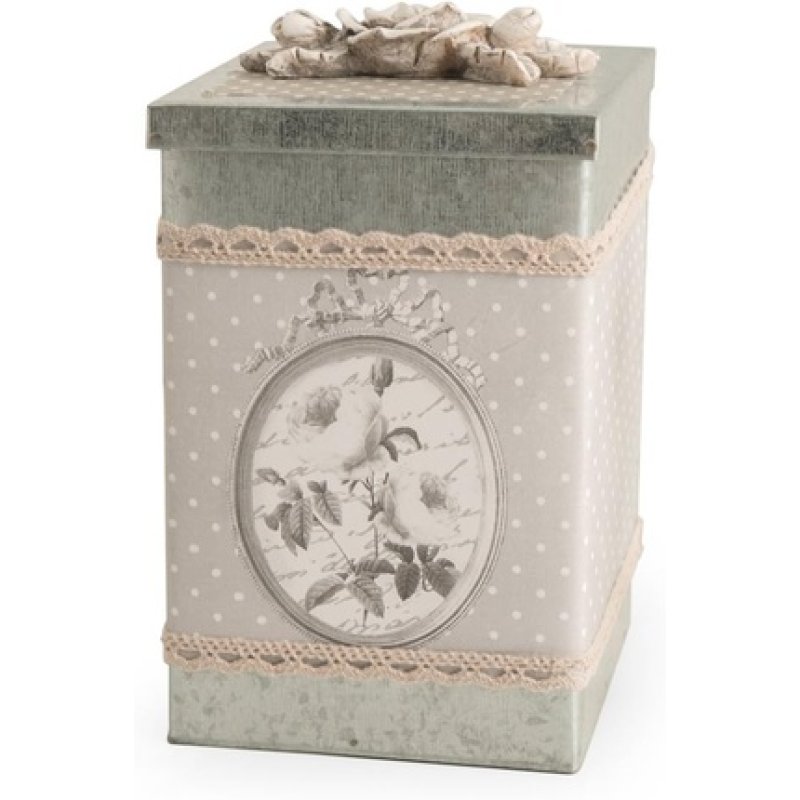 Home Chelsea Canister 10 X 16 Cm Fabric Whitegrey