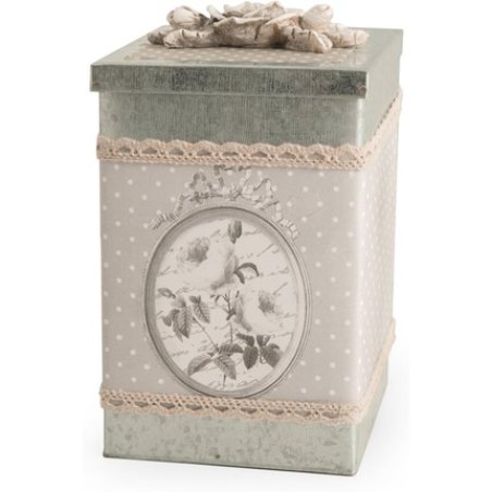 Home Chelsea Canister 10 X 16 Cm Fabric Whitegrey
