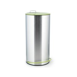 H&H Stainless Steel Pedal Bin With Lid Green 25l