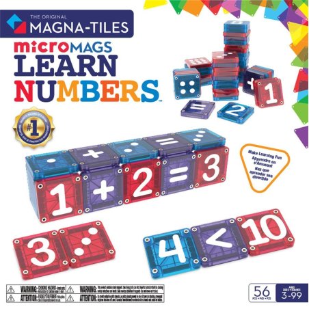 MAGNA-TILES® - Learn Numbers and Math - 56 microMAGS pieces (90464)