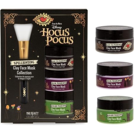 MAD BEAUTY Disney Hocus Pocus Clay Face Mask Set Aloe Vera Infused Black Tea Plum and Avocado to Soothe and Rejuvenate