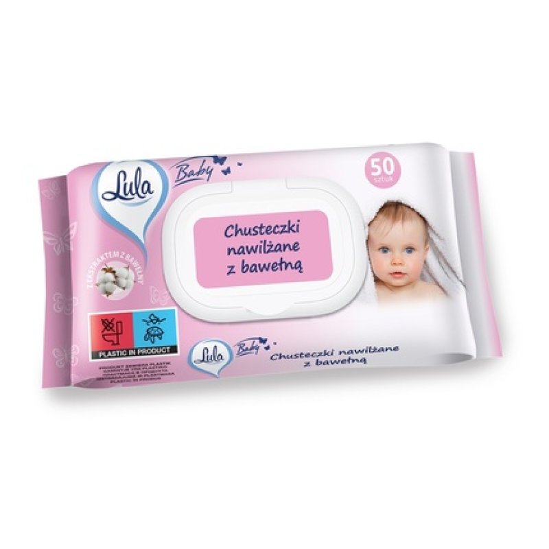 Stella Lula Baby Moisturizing Wipes For Infants And Children With Cotton 50 Pieces
