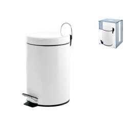 Home Stainless Steelwhite Trash Can With Pedal