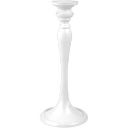 H&H Metal Candle Holder 10cm X 27cm White