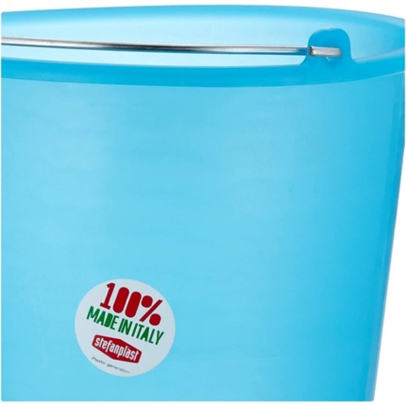 Stefanplast Polyethylene House Bucket, Neutral/Light Blue, 15 Liters 30 X 32 X 32 Cm