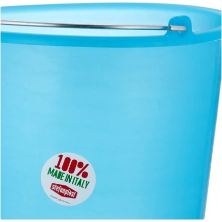Stefanplast Polyethylene House Bucket, Neutral/Light Blue, 15 Liters 30 X 32 X 32 Cm