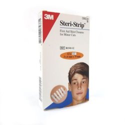 Steri-Strip First Aid Skin Closures 3x6mm x 75mm - Pack of 12