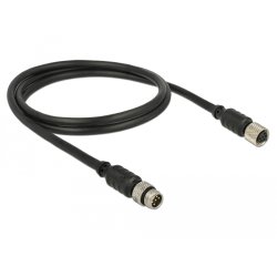 DeLOCK 12690 câble de capteur et d'actionneur 1 m M8 Noir