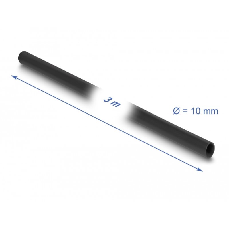 PVC Isolierschlauch 3 m x 10 mm schwarz