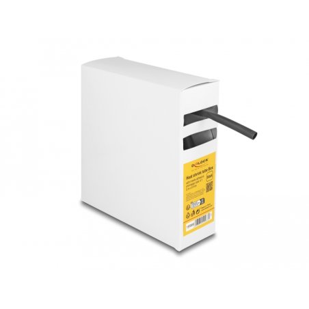 DeLOCK Heat shrink tube Box, with inside adhesive, shrinkage ratio 4:1, 5 m x 6 mm black