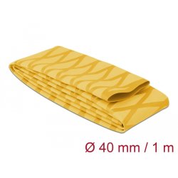 DeLOCK Manchon thermorétractable avec dessin en X, antidérapant, 1 m x 40 mm, jaune