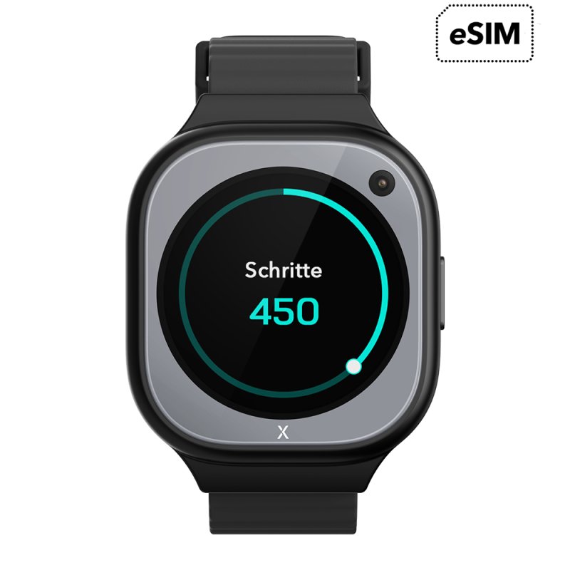 Xplora X6Pro 3.05 cm (1.2") AMOLED Digital 390 x 390 pixels Touchscreen 4G Black Wi-Fi GPS (satellite)