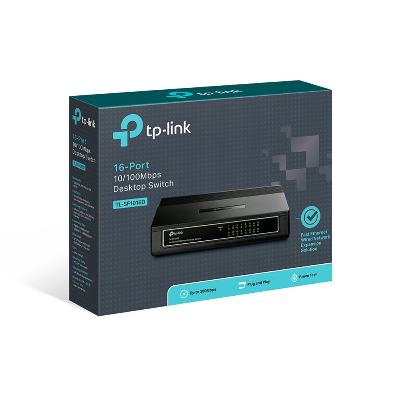 TP-Link TL-SF1016D commutateur réseau Fast Ethernet (10/100) Noir