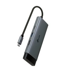 TP-Link UH7021C interface hub USB Type-C 5000 Mbit/s Aluminium, Black