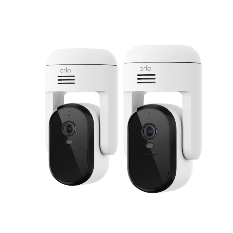 Arlo Essential 3 2K PTZ Sicherheitskamera Weiß 2er Set 4MP (2560x1440), WLAN, Netzteil, Indoor/Outdoor, Schwenk- und
