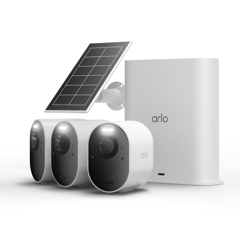 Arlo Ultra Caméra de sécurité 3 4K, kit de 3 caméras avec panneau solaire