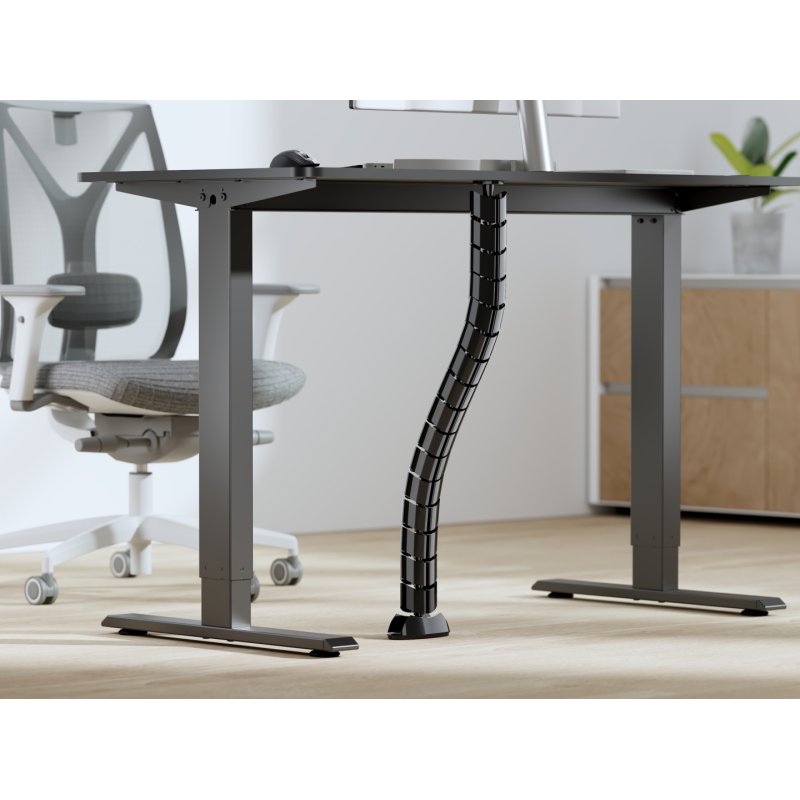 Equip Doppel-Kabelführung mit Untertischmontage schwarz lite Retail