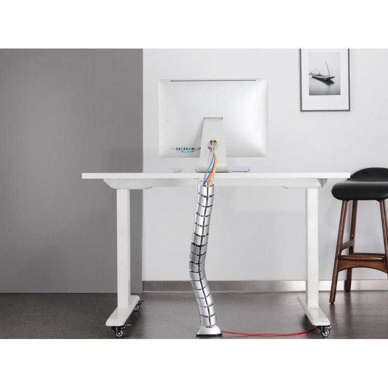 Equip Doppel-Kabelführung mit Untertischmontage silber lite Retail